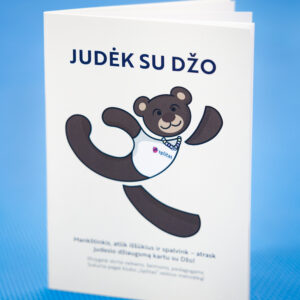 JUDĖK SU DŽO – smagi eiliuota gimnastikos judesių ir užduočių spalvinimo knygelė su staigmena knygelės pabaigoje!